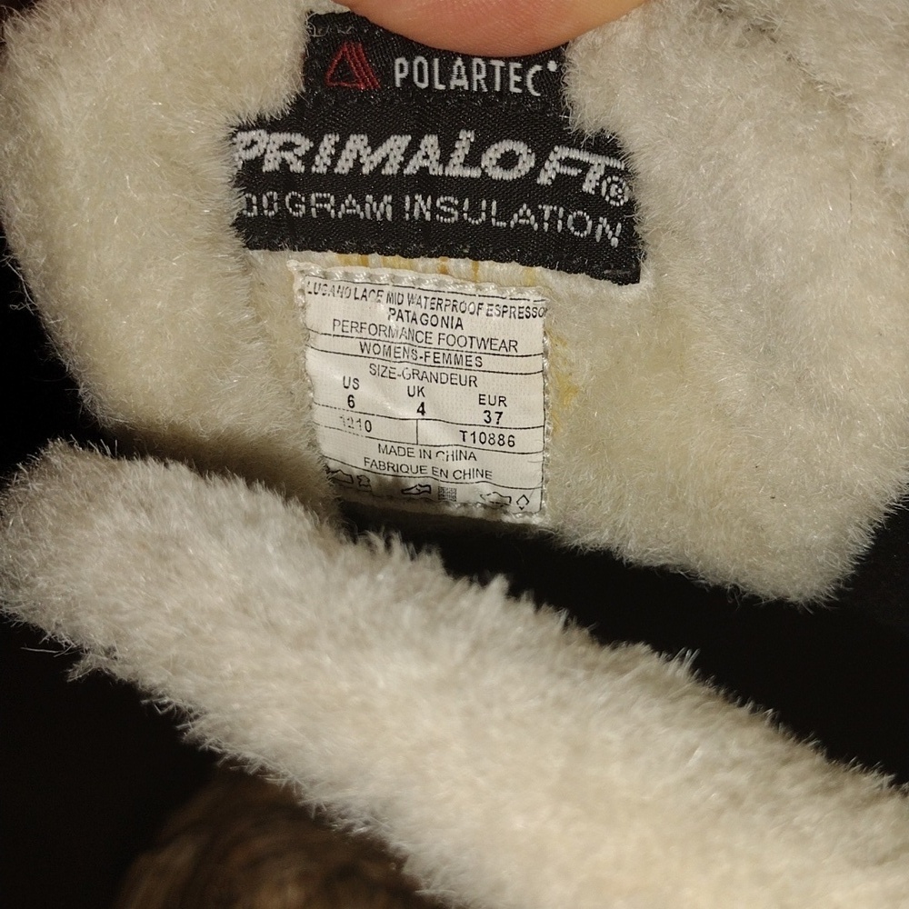 Patagonia Lugano Lace Espresso Waterproof Polartec Mid Boot 6/7 - Picture 5 of 8